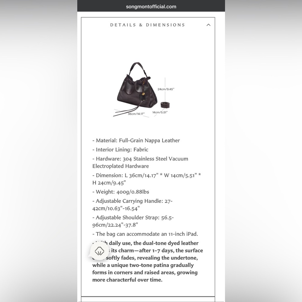 Ebony Small Songmont Gather Bag - Picture 5 of 6